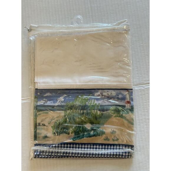 Vintage Shoreline Coastal Beach White Tailored Swag Valance A.L. Ellis NEW - Picture 3 of 4